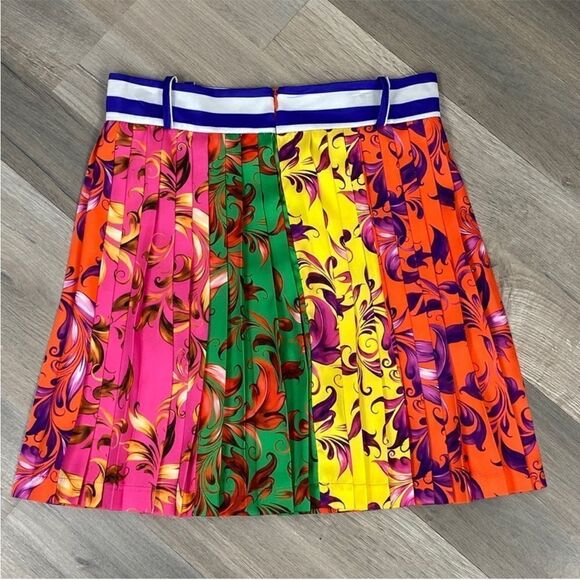 Anthropologie Delfi Collective Skirt Satin Pleated Panel Multicolor Size Medium - Picture 13 of 14